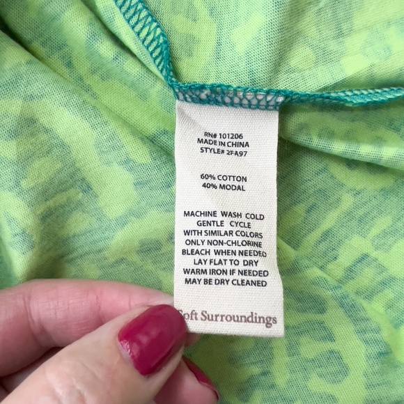 NWT Soft Surroundings Short Santiago Gaia Dress in Tropical Green Size XL - Picture 11 of 13